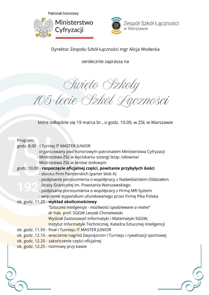Gratulacje jubileuszowe z okazji 105-lecia ZSŁ