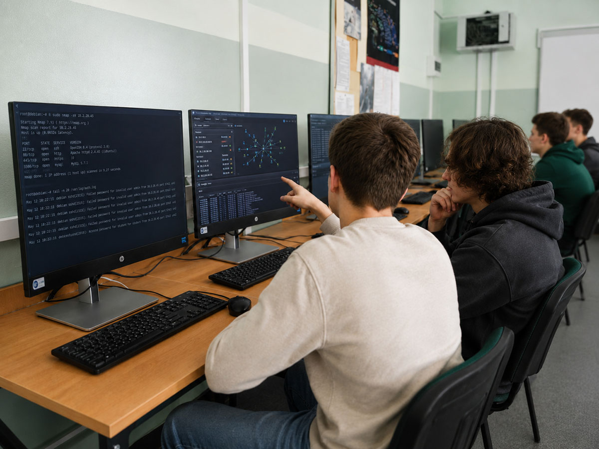 Uczniowie analizujący wyniki pracy