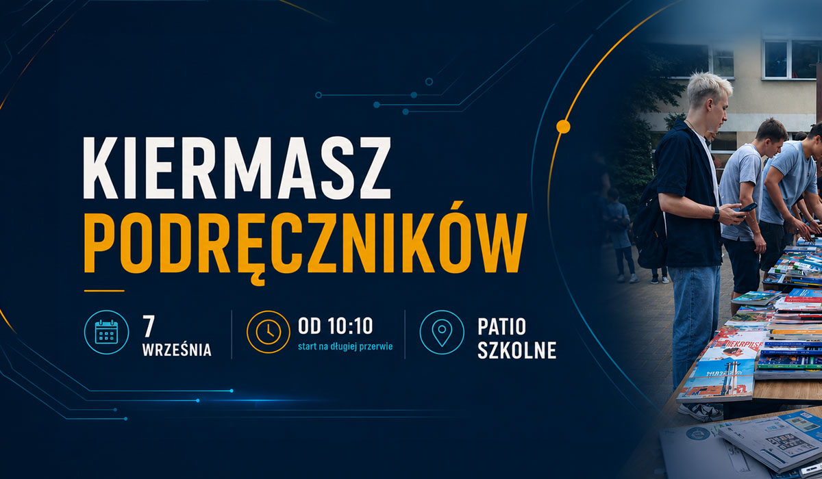 Kiermasz podręczników używanych w ZSŁ – 7 września, godz. 10:10, patio szkolne