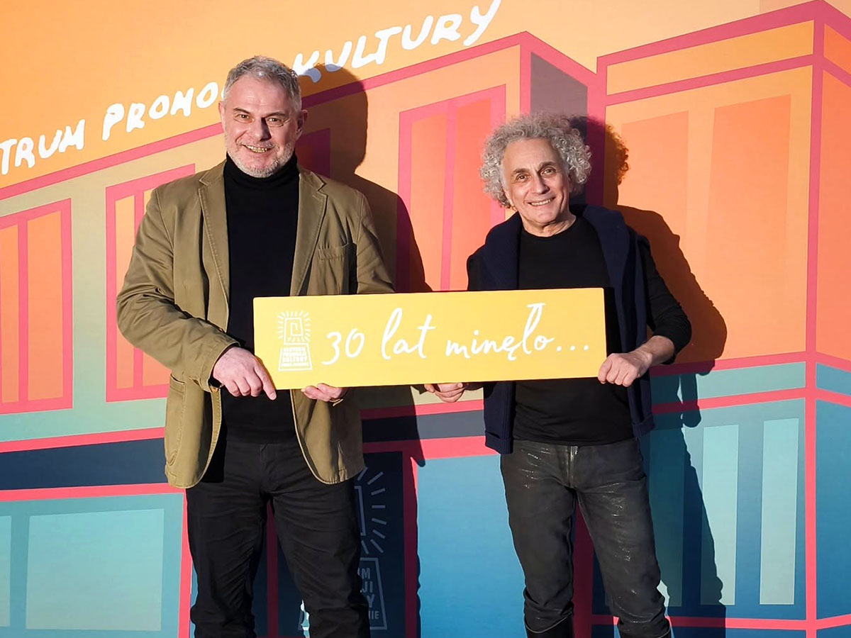Krzysztof Konrad i Borys Somerschaf podczas pracy z Teatrem N.O.R.A.