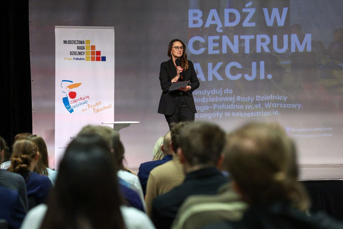 Uczniowie podczas konferencji samorządów szkół średnich