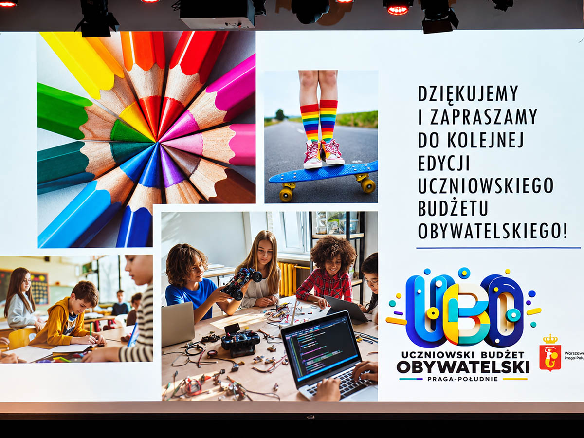 Prezentacja projektu ZSŁ podczas gali Uczniowskiego Budżetu Obywatelskiego 2026