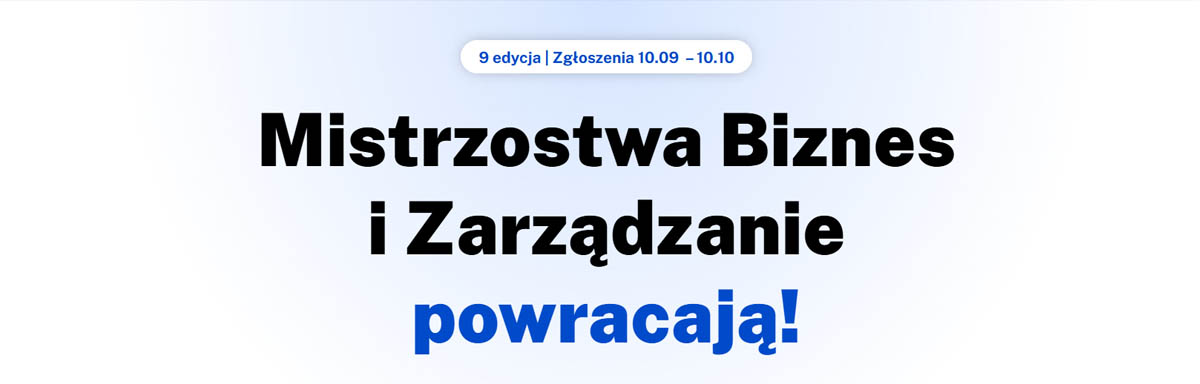 Grafika informująca o Mistrzostwach Biznesu i Zarządzania 2026