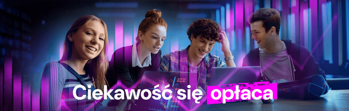 Grafika Szkolnej Internetowej Gry Giełdowej 2026 z grupą młodzieży pracującą przy komputerach