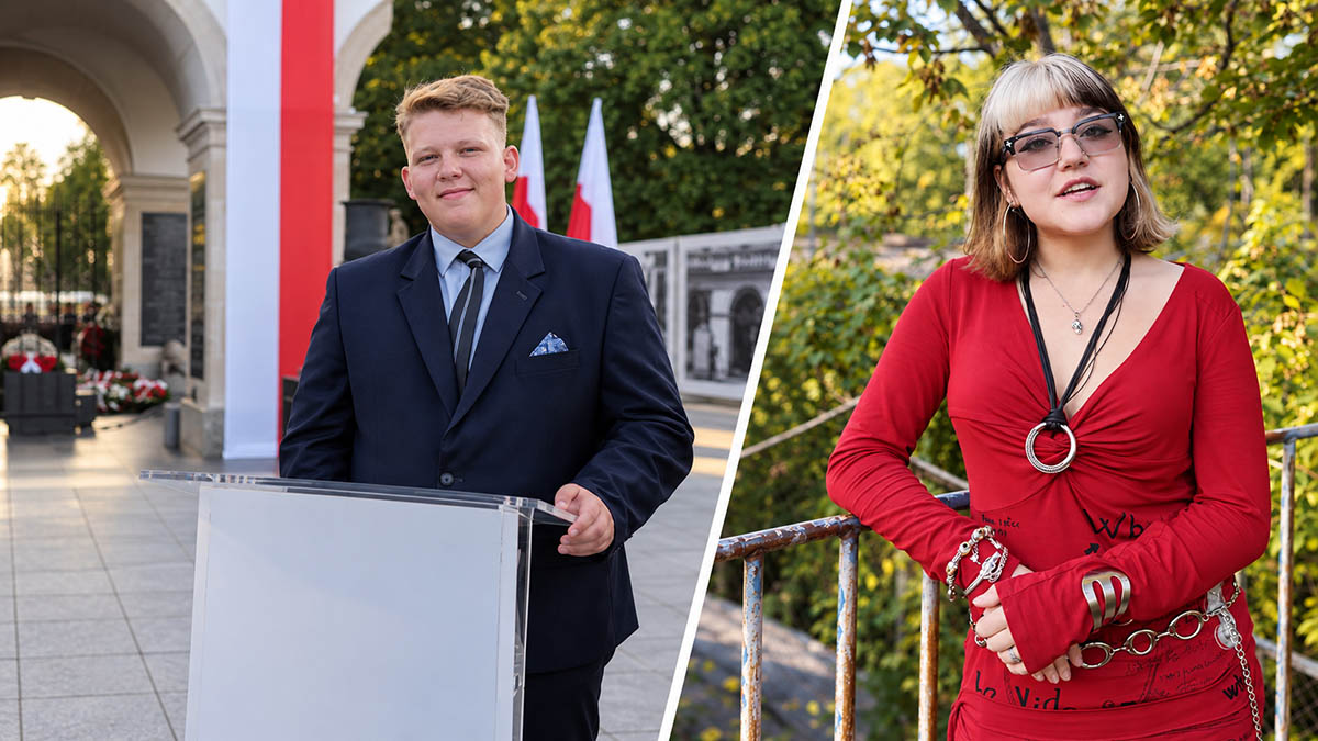 Kolaż związany z wyborem nowego Przewodniczącego Samorządu Uczniowskiego ZSŁ