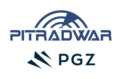 Logo PIT-RADWAR należącego do Polskiej Grupy Zbrojeniowej.
