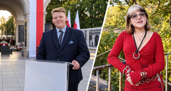 Kolaż związany z wyborem nowego Przewodniczącego Samorządu Uczniowskiego ZSŁ