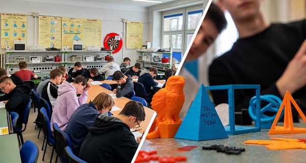 Uczniowie rozwiązujący zadania podczas Ogólnopolskiej Olimpiady Matematycznej Olimpus