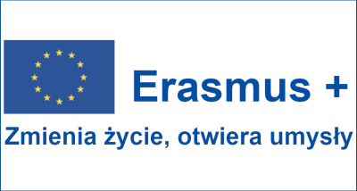 Logo programu Erasmus+ z hasłem „Zmienia życie, otwiera umysły” przy informacji o praktykach w Portugalii.
