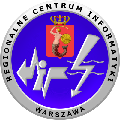 Logo Regionalnego Centrum Informatyki Warszawa związane z praktykami zawodowymi uczniów ZSŁ.